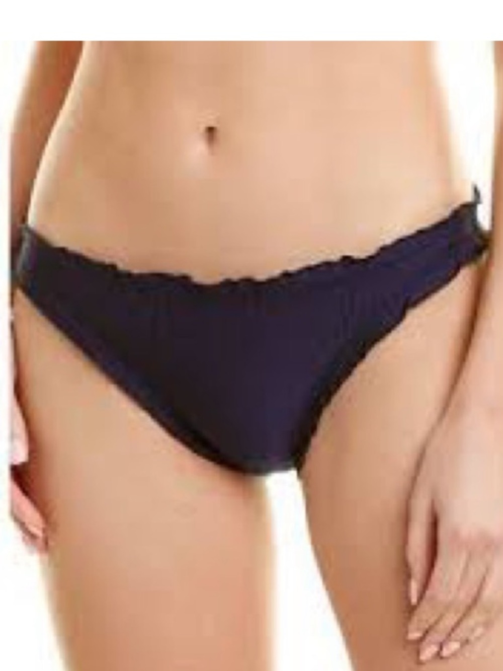 Something Navy Peony Navy Ruffle Trim Bikini Bottom M - Picture 12 of 12